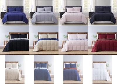 Navy Full Down Alternative Microfiber Reversible Comforter Set