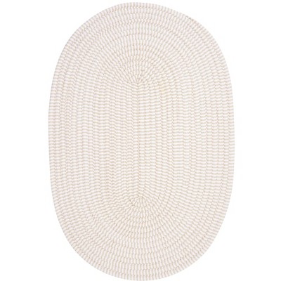Colonial Mills Ticking Stripe Oval Braided Rug, Canvas 4' round, Round Shape
