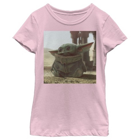 Girl's Star Wars The Mandalorian The Child Square Frame T-shirt - Light ...