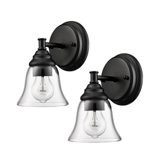Claxy Industrial Clear Glass Black Wall Sconces Set of Two - 1 of 1