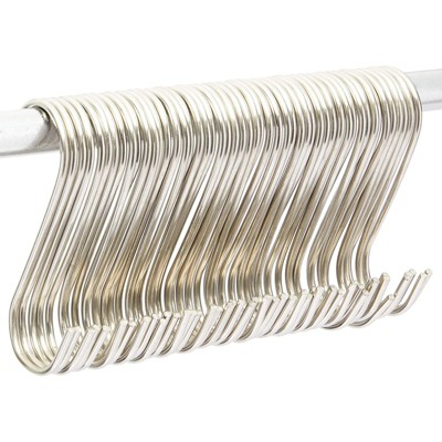 Juvale Metal S Shaped Hooks, Stainless Steel Hangers Bulk Set (3.9 in, 50 Pack)