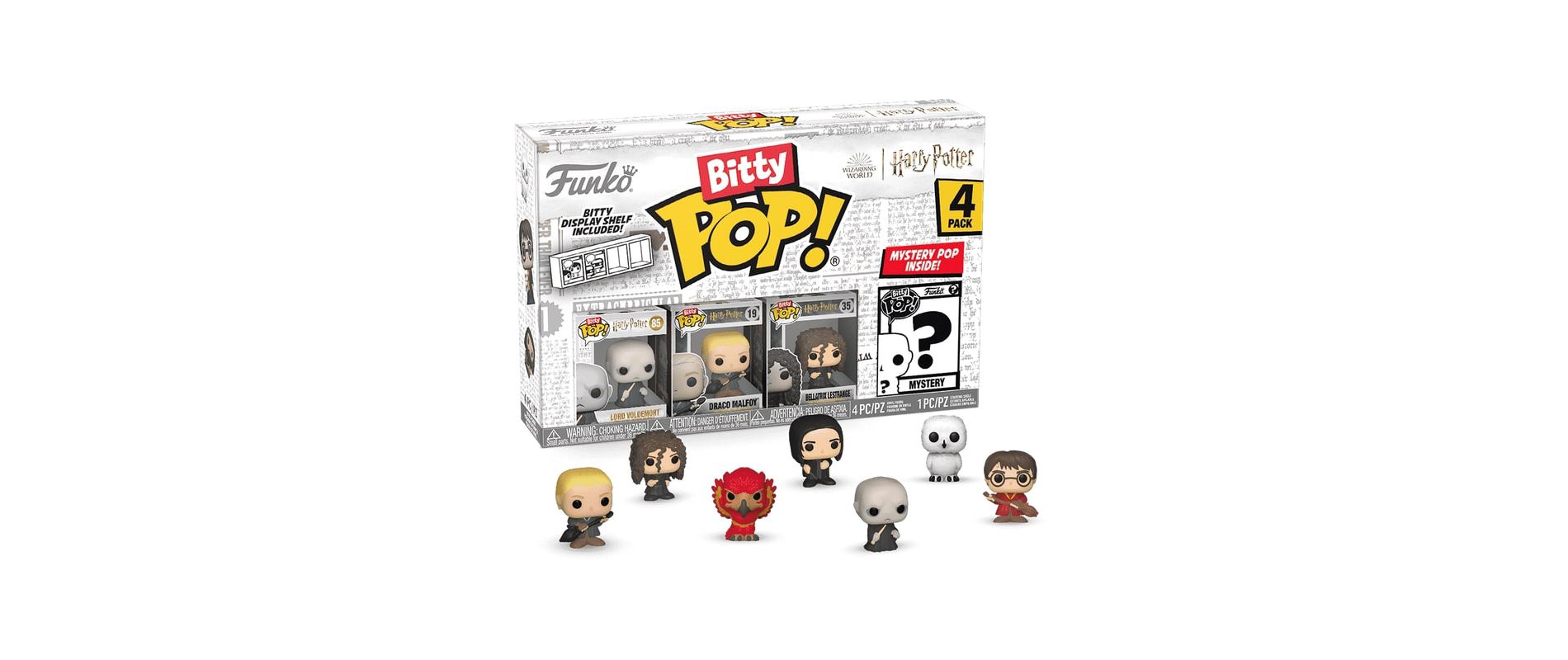 Funko Bitty POP! Harry Potter 4-Pack – Voldemort, Draco Malfoy, Bellatrix & Mystery Mini Figure