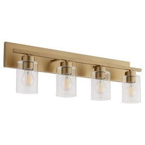 Quorum Lighting Carter 4 - Light Vanity in  Aged Brass - 1 of 4