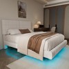 Christopher Knight Home Florentino Modern Upholstered Floating Bed with LED Lights - 2 of 4