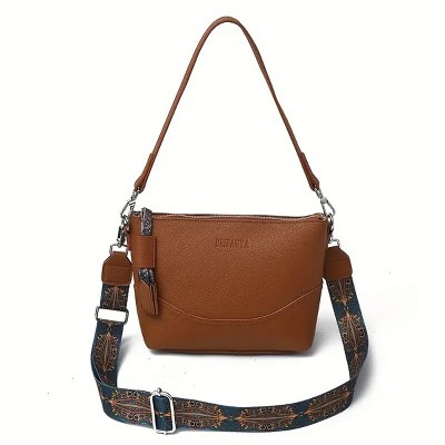 Boersma Women's Elegant Ethnic Embroidery Shoulder Bag – Large Capacity Crossbody with Zipper, Ergonomic Design, Perfect for Work, Travel & Daily Use