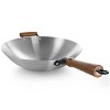 Oster Sangerfield 14in Stainless Steel Flat Bottom Wok with Wooden Handles - 4 of 4