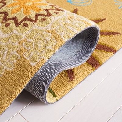 Elegant Green Floral Rectangular Easy-Care Synthetic Rug