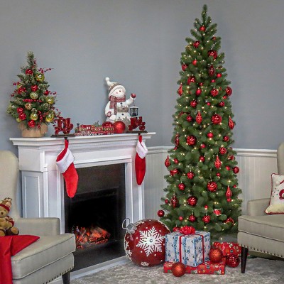 9-Foot Prelit Slim Douglas Fir Artificial Christmas Tree with Clear Lights