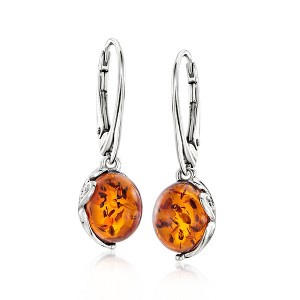 Ross-Simons Amber Drop Earrings in Sterling Silver - 1 of 4