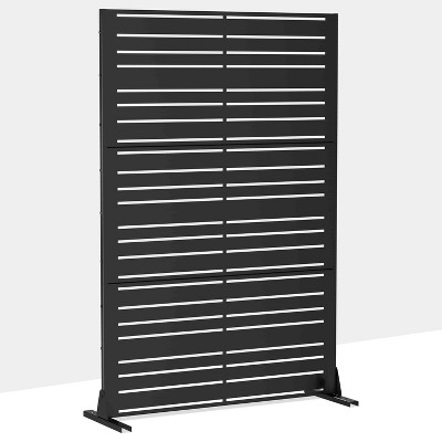 Lirago Metal Outdoor Privacy Screen Freestanding Patio Decorative Screens - 72"x47", Black