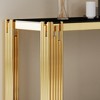 KIGFTSOD Top & Bottom Double Layer Tempered Glass Console Table with Mirror-Finished Stainless Steel Frame - 4 of 4