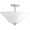 Progress Lighting Joy Collection 3-Light Semi-Flush Fixture, Brushed Nickel, White Etched Glass Shade - 4 of 4