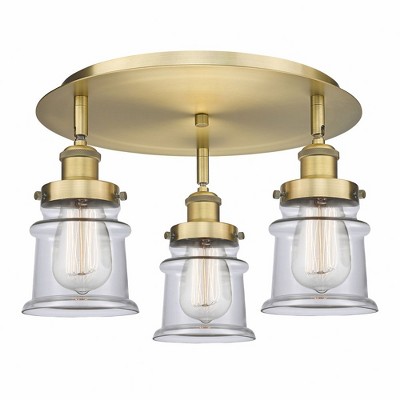 Canton - 3 Light Flush Mount In Industrial Style-9 Inches Tall and 17 Inches Wide