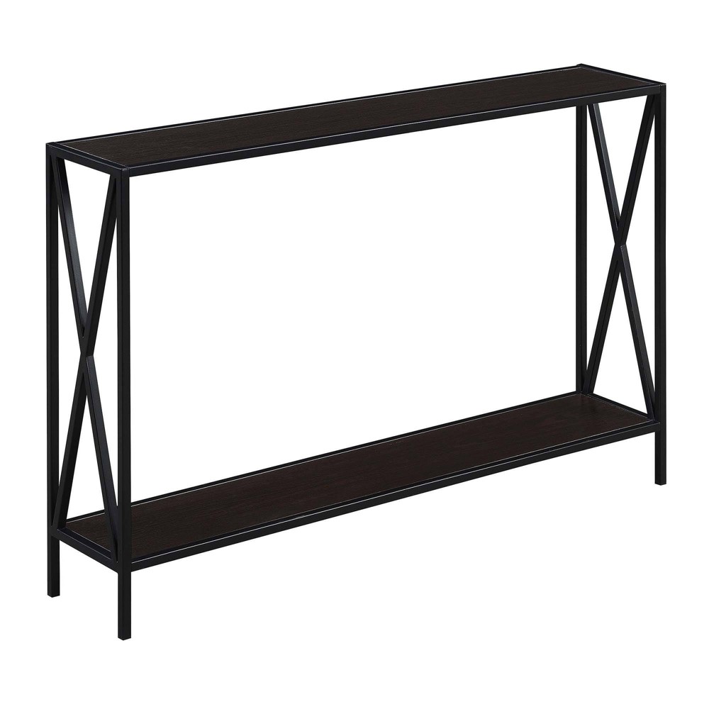 Breighton Home Tucson Console Table with Shelf in Espresso/Black