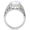 Slickblue Women's Silver Stainless Steel Ring with 12mm Round CZ Center & Pave Accent Stones, Sizes 5–10 - 4 of 4