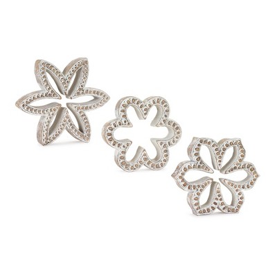 Melrose Stone Beaded Flower Shelf Sitter (Set of 3)