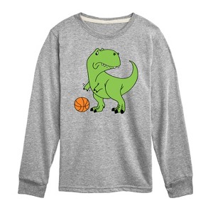 Boys' - Instant Message - Trex Basketball Long Sleeve Graphic T-Shirt - 1 of 4