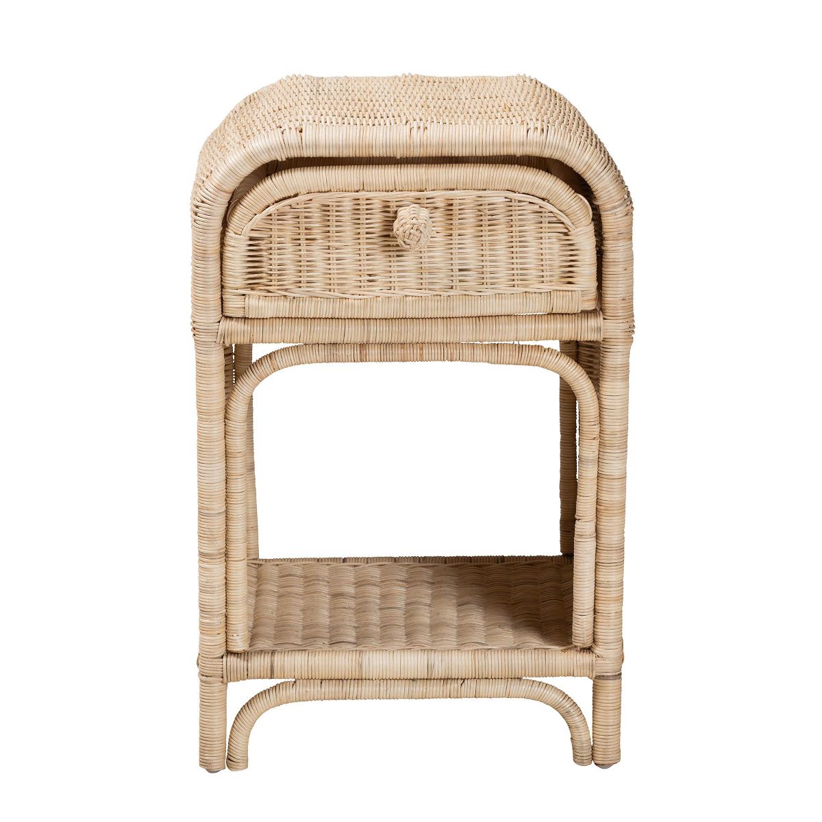 bali & pari Magni Modern Bohemian Natural Brown Rattan 1-Drawer Nightstand - thumbnail 4