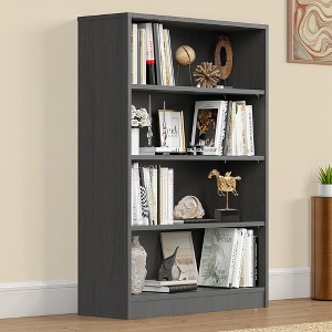 MAYEERTY Gray 4-Shelf Modern Wood Bookcase - 48-Inch Tall, for Bedroom, Living Room & Manga Library - 1 of 4