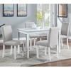 FONTOI Modern Wooden Dining Set with Upholstered Chairs and Crystal Edge Table for Stylish Comfortable Home Dining Spaces, Gray, 45.5"*28.5"*30" - 3 of 4