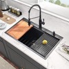 JUJABU Drop-In Stainless Steel Kitchen Sink with Accessories (Pack of 5) -33"x22"x10" - 2 of 4
