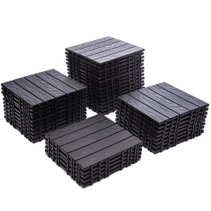 Gulches 76-Pack Interlocking Deck Tiles - 68.80 Sq.Ft 3D Wood Grain Plastic Flooring for Outdoor Use , Waterproof & Moisture-Proof Patio Tiles - 1 of 4