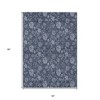 Denim Blue And Navy Blue Floral Washable Indoor Outdoor Area Rug - 3 of 4