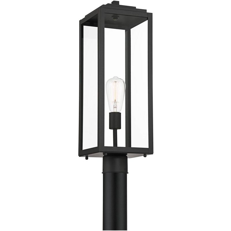 John Timberland Titan Modern Outdoor Post Light Mystic Black 21 3/4" Clear Glass Panels for Exterior Barn Deck House Porch Yard Patio Home Outside, 5 of 8