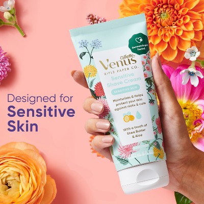 Venus + Rifle Paper Co. Sensitive Skin Women's Shaving Cream - 6oz