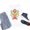 The Juniper Shop Folk Art Florals Distressed Youth Tank Top - S - White - 3 of 4
