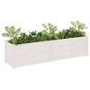 vidaXL Rectangular Garden Planter in White - Solid Pinewood Construction, Large Capacity for Varied Plants and Flowers, Outdoor Use, Assembly Required - 3 of 4