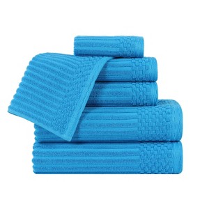Modern Ribbed Cotton  Assorted Towel Set by Blue Nile Mills - 1 of 4