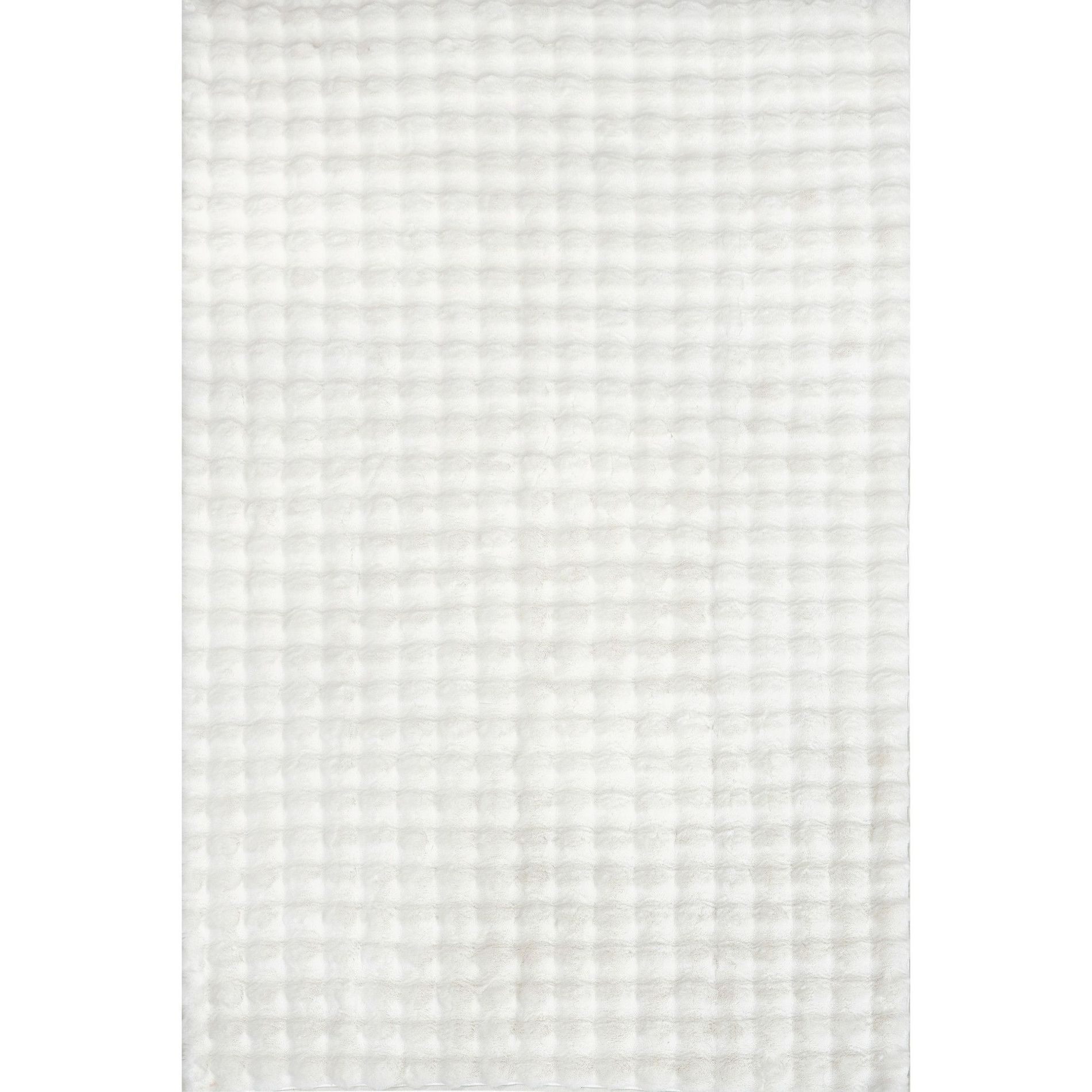 Nuloom Jeni SuperiorWash Solid Faux Rabbit Machine Washable Area Rug, 5' x 8', Off White