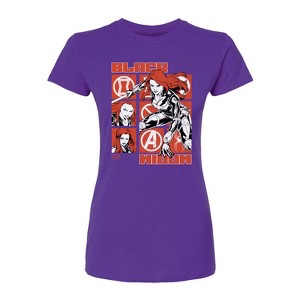 Women's - Marvel - Black Widow Grid Fitted Graphic T-Shirt - 1 of 2