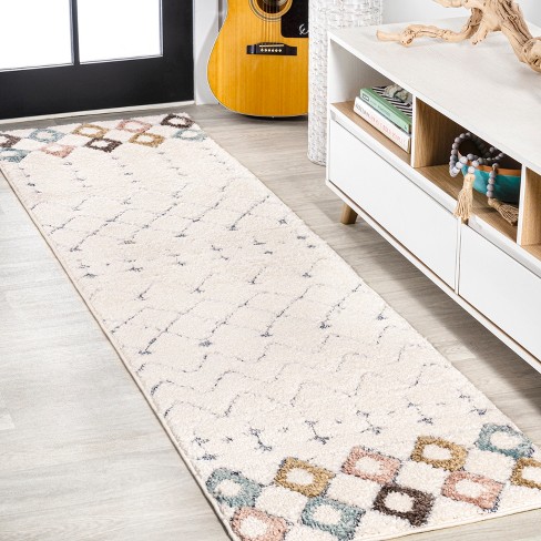 Style Selections 3 x 8 Ivory Indoor Trellis Runner Rug in the Rugs  department at