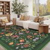 Washable Vintage Floral Living Room Rugs, Soft Large Farmhouse Bedroom Carpet, Non Slip Stain Resistant Floor Cover for Dining Room Kitchen - 2 of 4