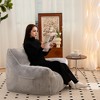 Gulches Comfy Bean Bag Sofa for Adults with Back Support, Gray Faux Fur Floor Sofa, Stuffed Bean Bag Chair for Living Room Bedroom - 3 of 4
