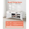 VEVOR Shoe Bench, 41.3 x 13.8 x 19.8 Inch Entryway Bench with Lift Top Storage and Seat Cushion, 250lbs Shoe Rack with 3 Cabinets , White - 3 of 4