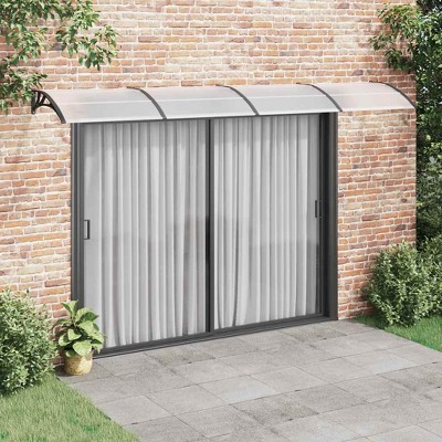 Door Canopy Black Polycarbonate, ABS, Aluminum 157.5 x 39.4 in vidaXL