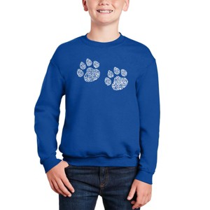 LA Pop Art Meow Cat Prints - Boy's Word Art Crewneck Sweatshirt - 1 of 3
