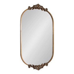 Kate & Laurel All Things Decor 24"x41" Arendahl Capsule Wall Mirror Gold - 1 of 4