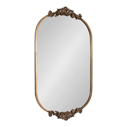 Kate & Laurel All Things Decor 24"x41" Arendahl Capsule Wall Mirror Gold - image 1 of 4