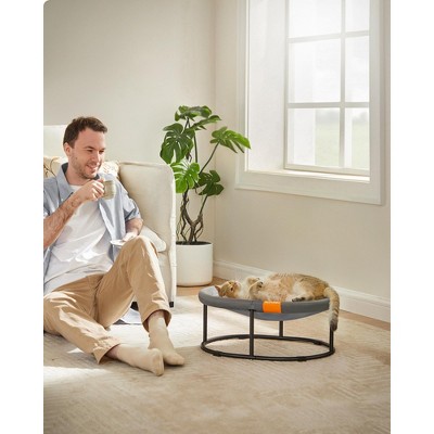 Gray Elevated Steel and Mesh Cat Hammock Bed