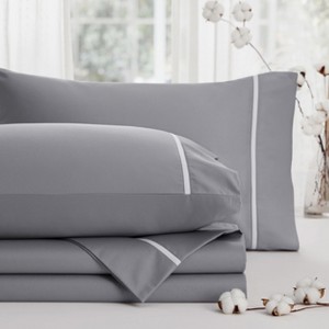 100% Cotton Sheets Set - 500 Thread Count Cotton Sateen Bedsheets, Luxury Hotel Quality, Soft & Breathable Bedsheets, 16" Deep Pocket, 4-Piece, Includ - 1 of 4