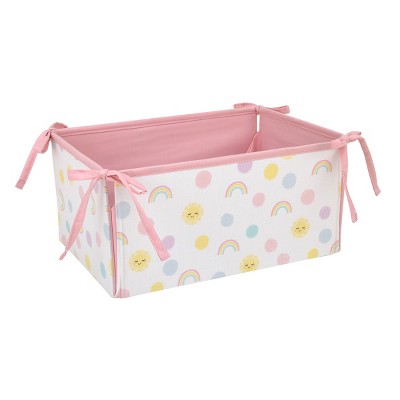 Pink Cotton Reversible Toddler Comforter with Rainbow Design