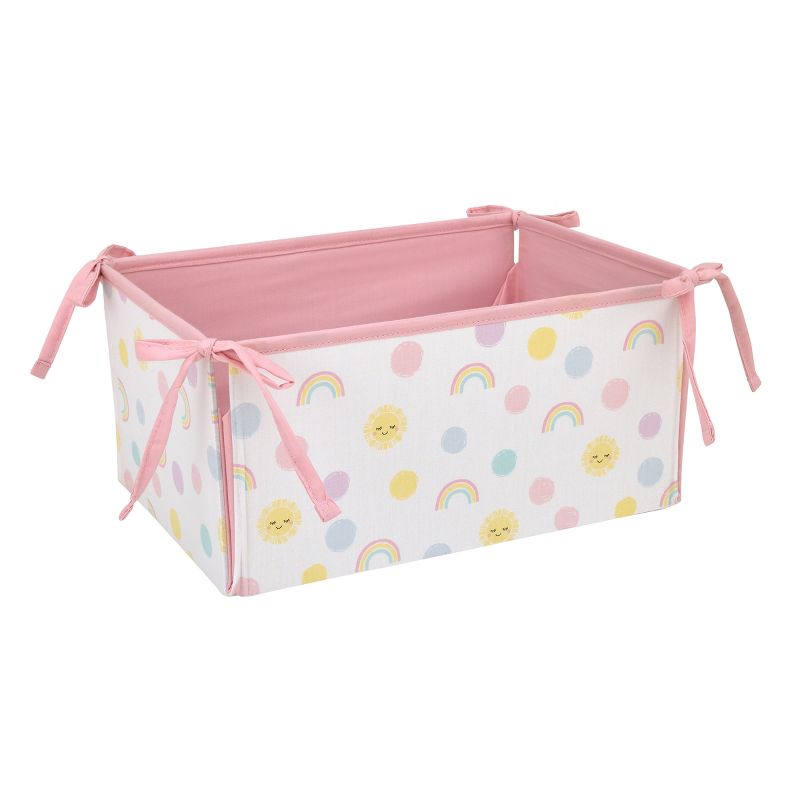 NoJo Happy Days Pink, White, and Yellow Rainbows and Sunshine 4 Piece Nursery Crib Bedding Set, 5 of 10