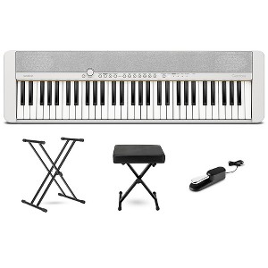 Casio Casiotone CT-S1 61-Key Portable Keyboard Essentials Bundle White - 1 of 4