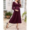 LXT-Women's Tiered Ruffle Hem Maxi Dress with Belt for Baby Shower - 2 of 4