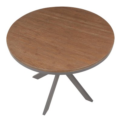 36" Round Reclaimed Wood Industrial Farmhouse Dining Table