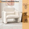 Acekool Cream Chenille Accent Chair, Modern Minimalist Armchair with Waist Pillow, Wood Frame, for Living Room Bedroom Office - 4 of 4